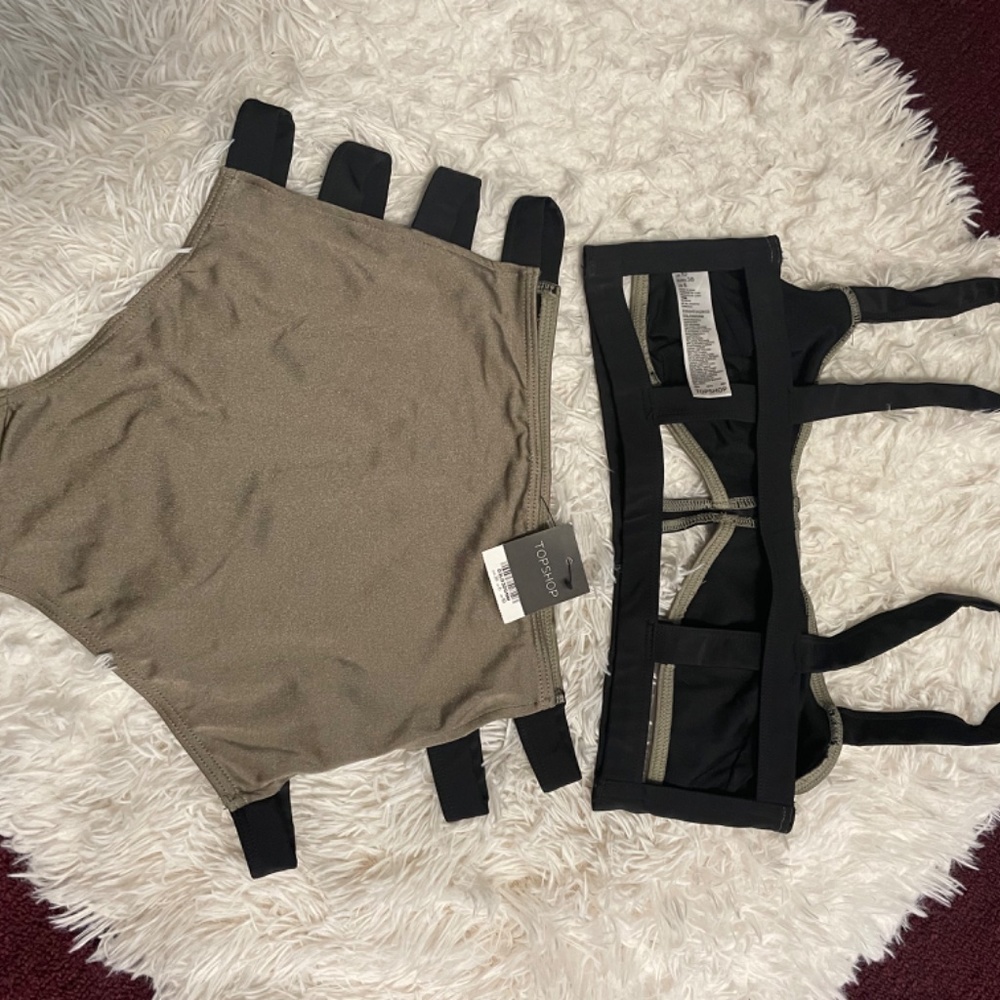 Topshop Two Piece High Waist Swim Suit - Picture 7 of 11